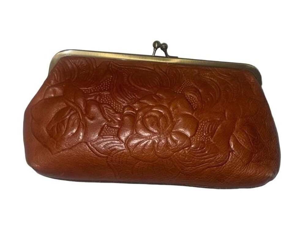 Patricia Nash Tooled Leather Kisslock Frame Clutch Wallet